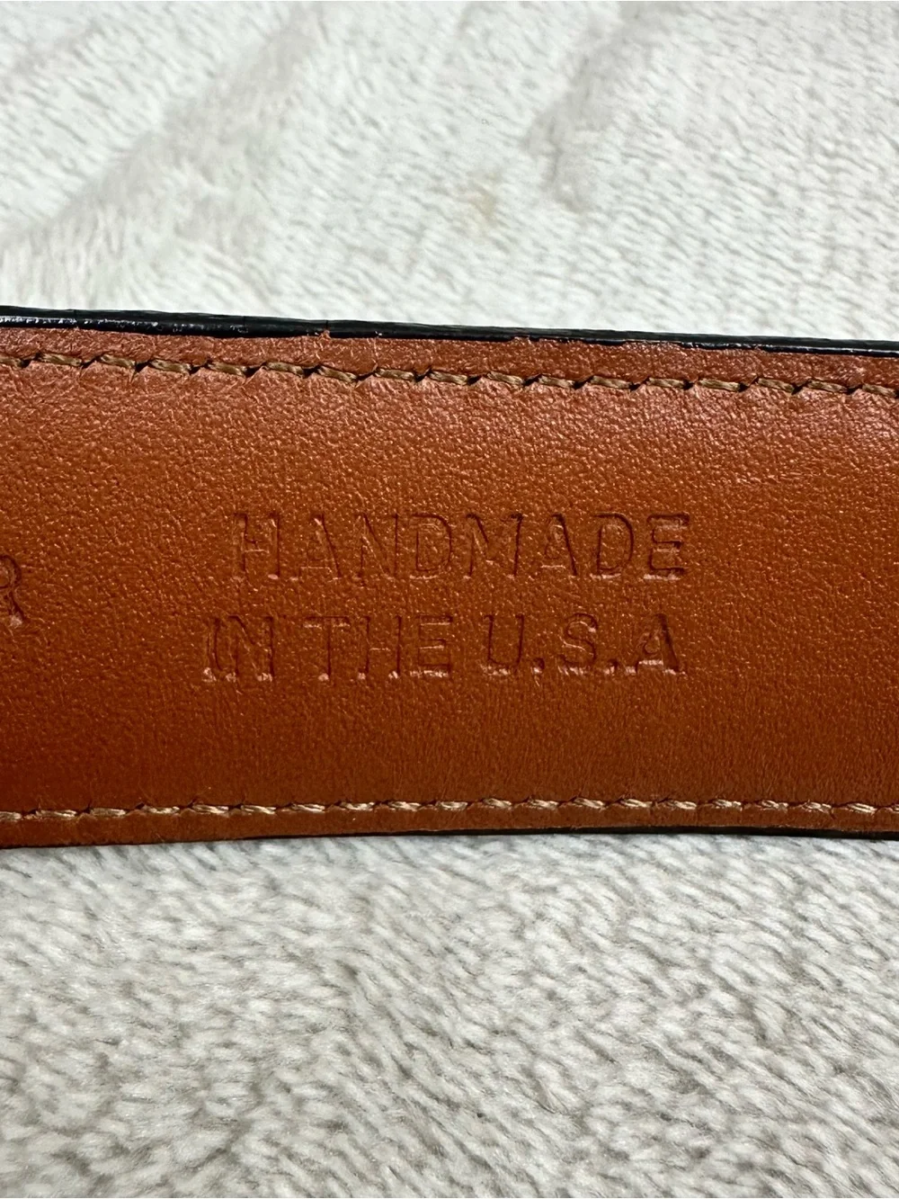 Crookhorn Genuine Alligator Leather Belt Brown Solid Brass Buckle USA